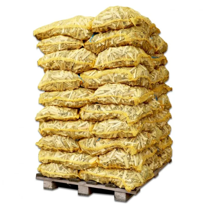Anzündholz aus Holz Netze 5 kg – Weichholz 8 cm (50er Paletteneinheit), Produktansicht 2