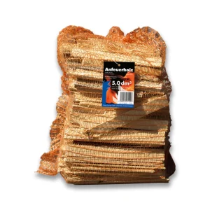 Anzündholz – Feuerstarter aus Holz im Netz, Produktansicht 1