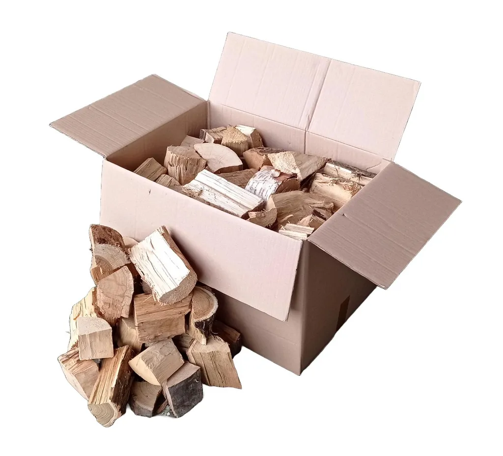 Brennholz – Restholz Mischholz 30 kg Karton, Produktansicht 2