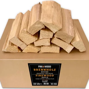 Buchen-Grillholz ohne Rinde – 25 cm, 10 kg, Produktansicht 1