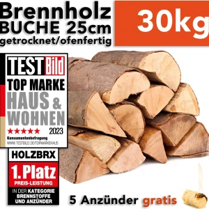 Buchen-Kaminholz – 25/33 cm, mit wählbarem Gewicht, Buche, 33 cm, Produktansicht 1