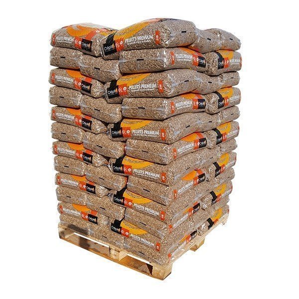 CRÉPITO – 1/2 Paletteneinheit Pellets aus Holz (36 Säcke à 15 kg), Produktansicht 1