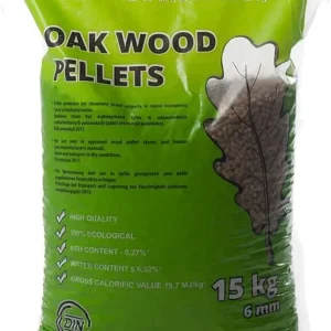 Eichen-Pellets aus Holz ENplus A1 – 975 kg Paletteneinheit (65 × 15 kg), 6 mm, Produktansicht 1