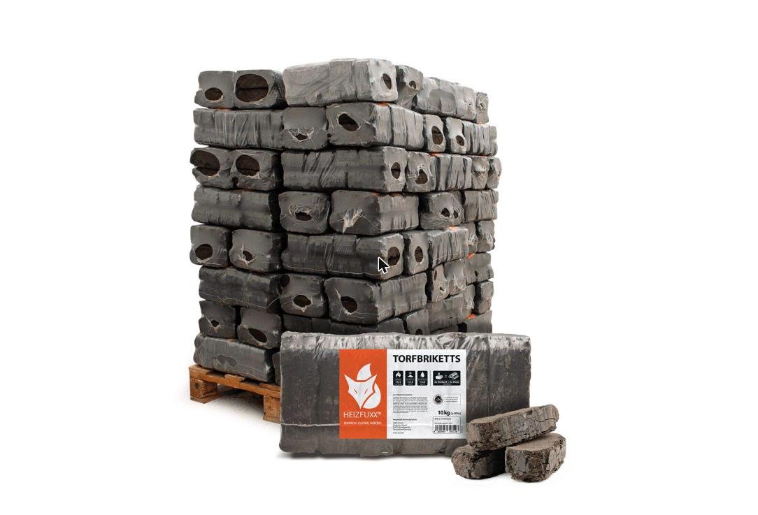 Kohle – Heizfuxx Torfbriketts Braunkohle Torfkohle 10 kg x Paletteneinheit, Produktansicht 1