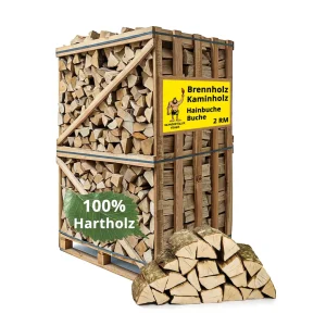 Neandertaler Feuer Hartholz-Kaminholz – 2 RM, 25 cm, Produktansicht 1