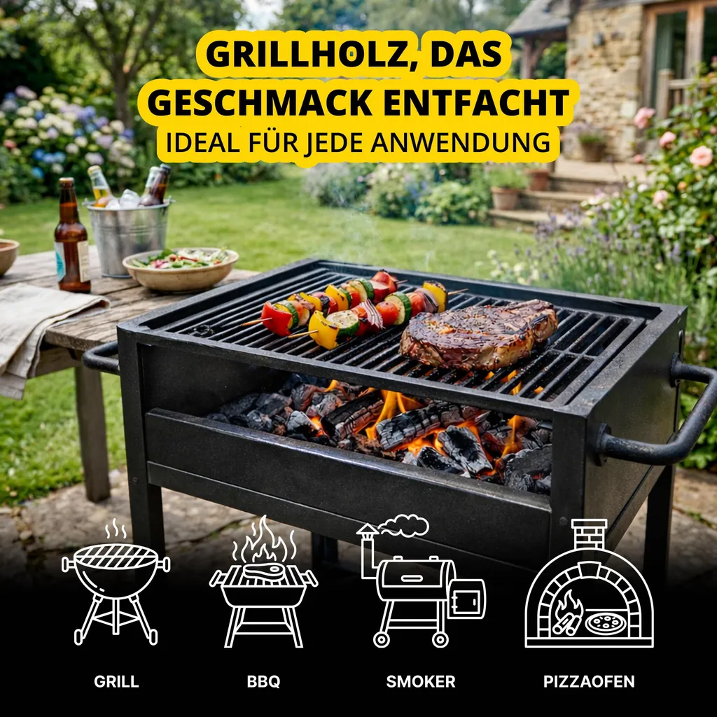 Neandertaler Feuer Hartholz-Kaminholz – 2 RM, 25 cm, Produktansicht 4