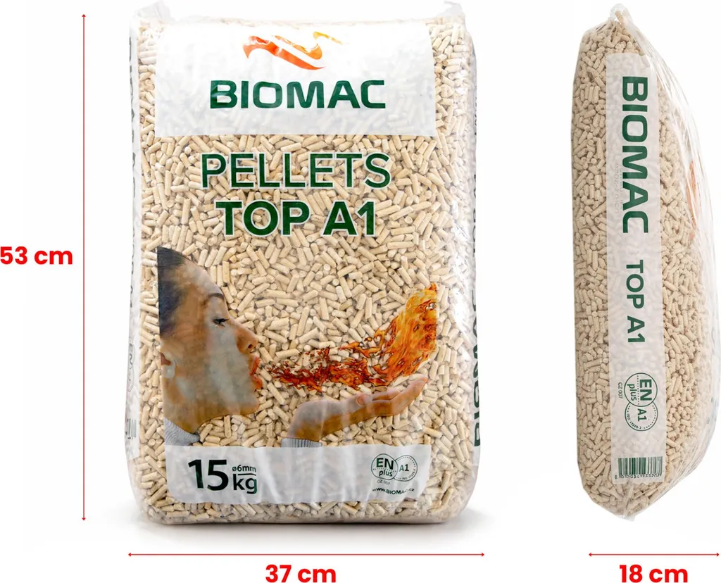 Pellets aus Holz ENplus A1 – 15 kg, 6 mm, Fichte/Kiefer, Produktansicht 3