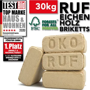 RUF Eichen-Briketts aus Holz – mit wählbarer Menge, Produktansicht 1