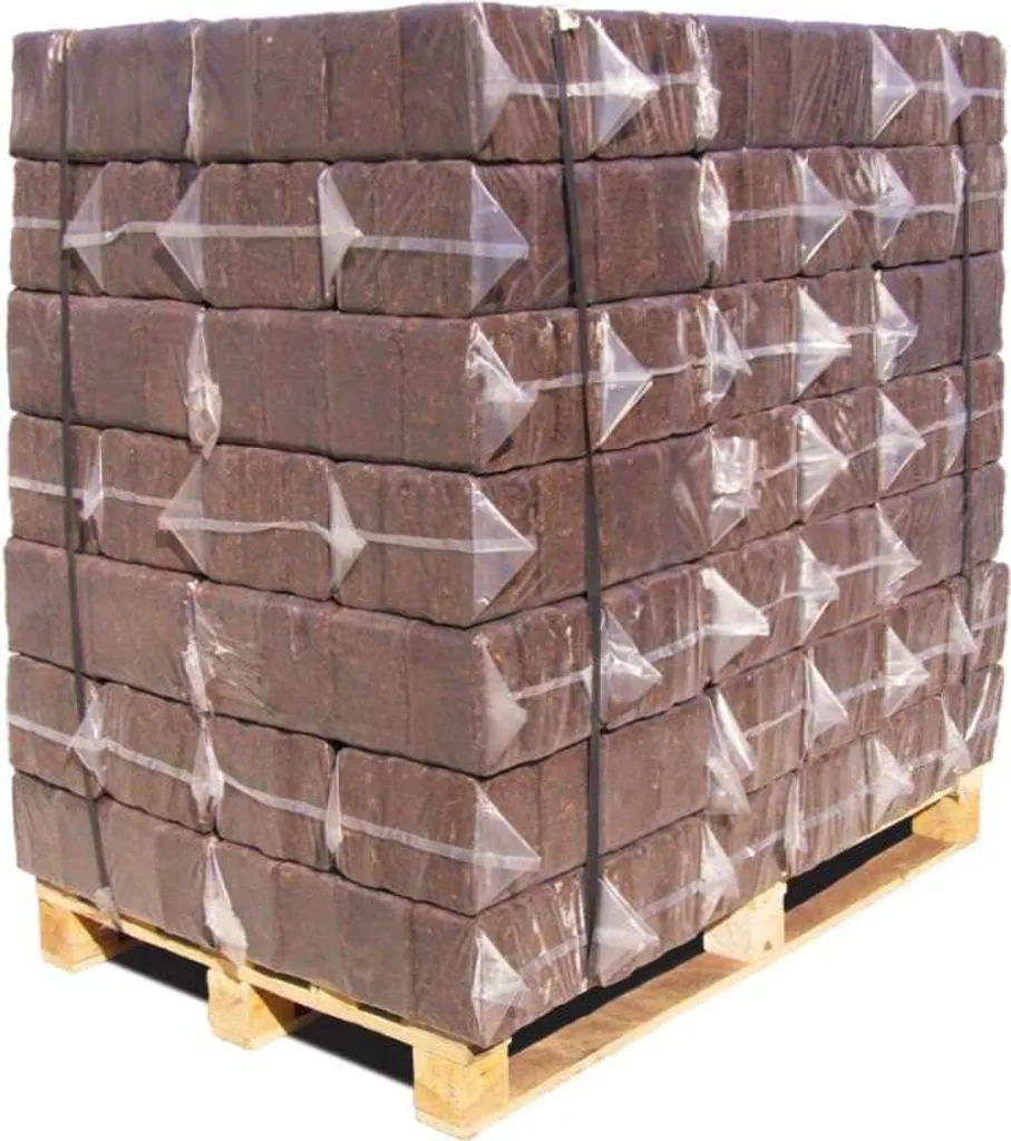 RUF Rindenbriketts – 1000 kg Paletteneinheit (84 × 12 kg), Produktansicht 1
