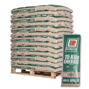 Van Roje Pellets – Paletteneinheit mit 65 × 15-kg-Säcken, Produktansicht 1